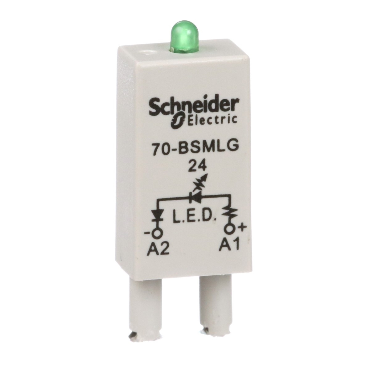 Harmony, Protection module with LED indicator, for 782H hermetically sealed relays, green, 24 VAC/VDC