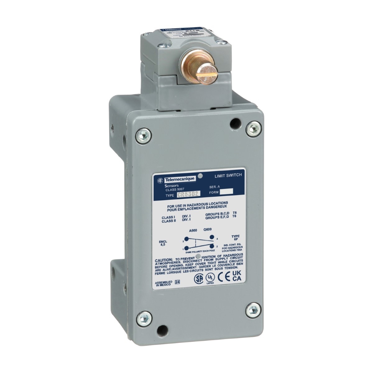 Limit switch, 9007, 600 V 10amp c +options