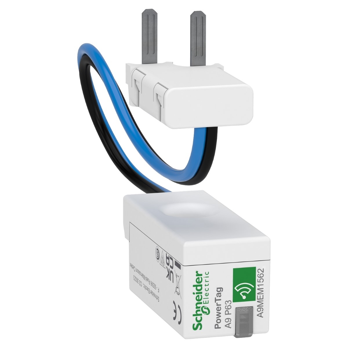 energy sensor, PowerTag phaseNeutral 63A 1P+N bottom position