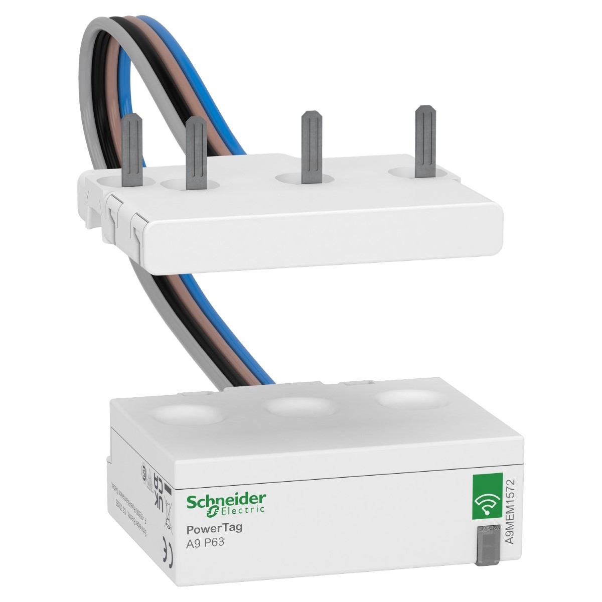 energy sensor, PowerTag phaseNeutral 63A 3P+N bottom position