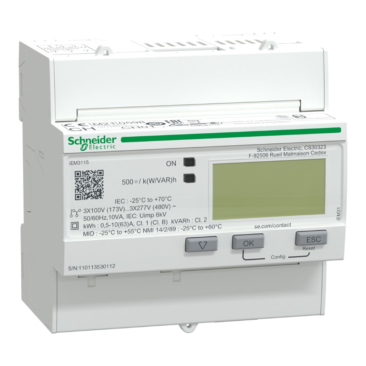 iEM3115 energy meter - 63 A - 2 digital I - multi-tariff - MID