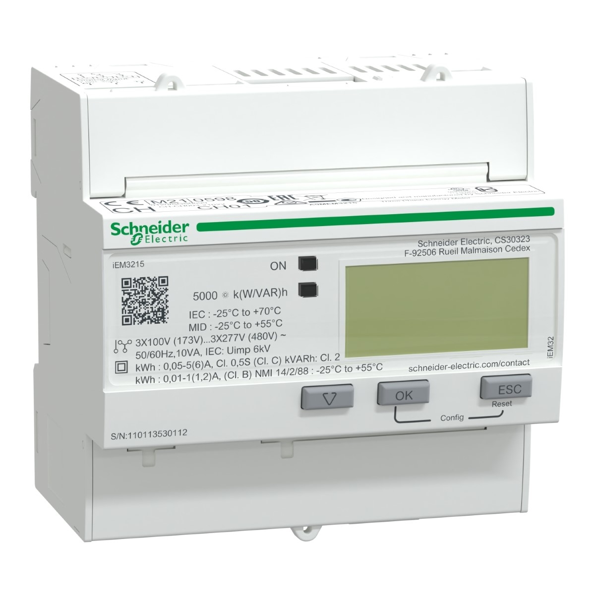 iEM3215 energy meter - CT - multi-tariff - MID