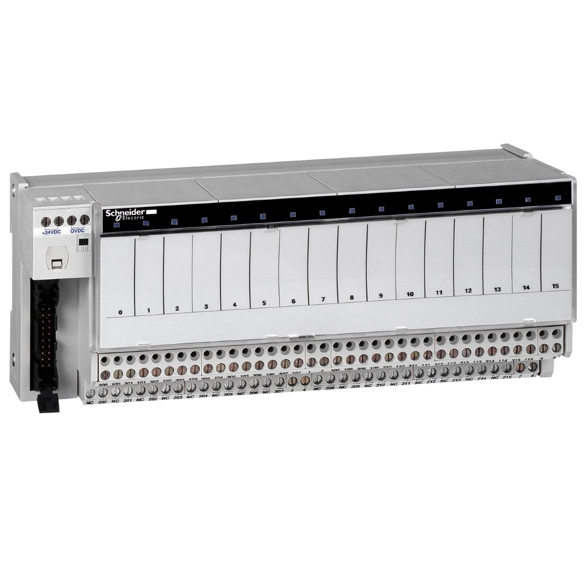 Sub-base with plug-in electromechanical relay ABE7 - 16 channels - relay 10 mm