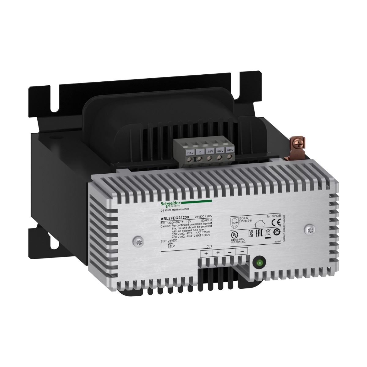 rectified and filtered power supply - 1 or 2-phase - 400 V AC - 24 V - 20 A