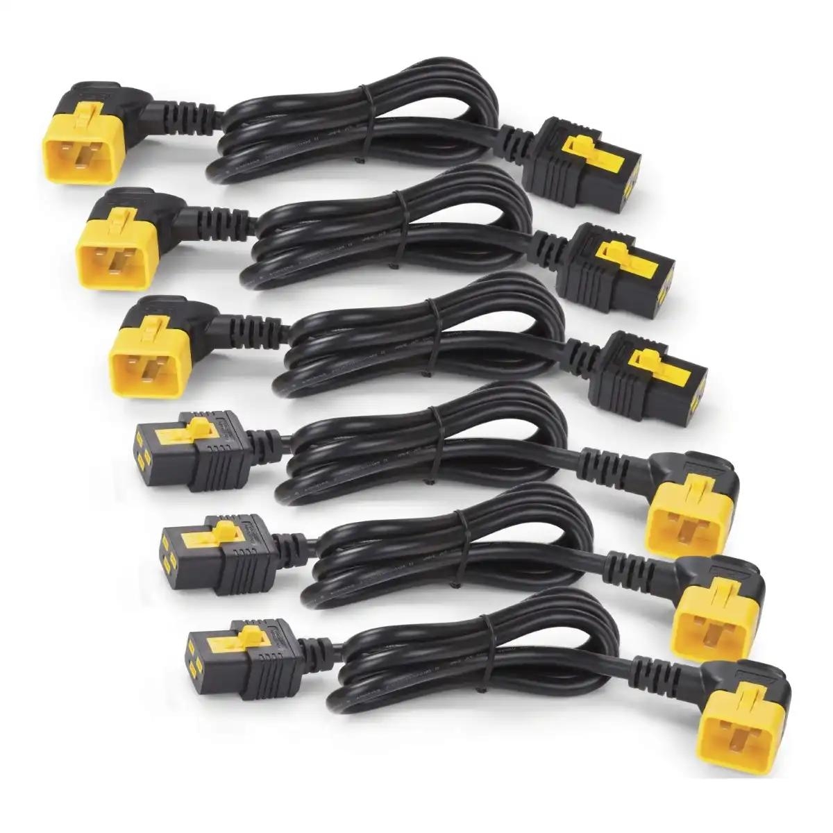 Power Cord Kit (6 ea), Locking, C19 to C20 (90 Degree), 1.8m