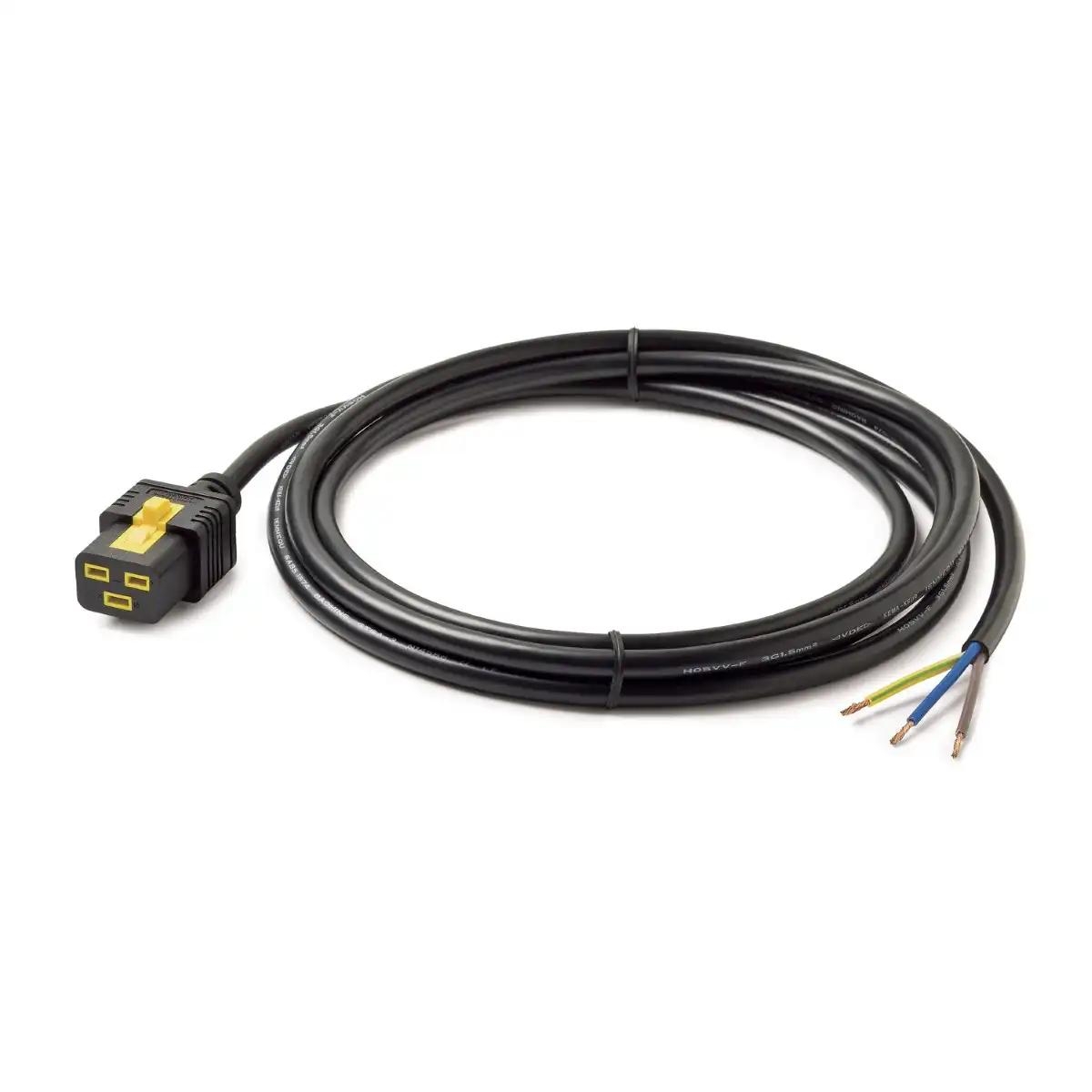 Power Cord, Locking C19 to Rewireable, 3.0m