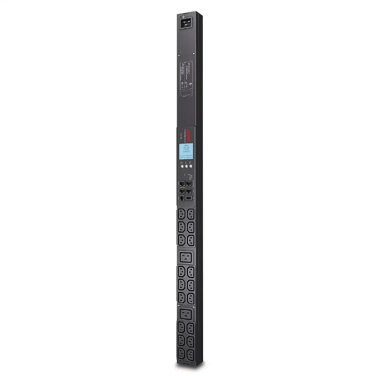 APC NetShelter Metered Rack PDU, 0U, 1PH, 3.3kW 208V 16A 	or 3.7kW 230V 16A, 18 C13 and 2 C19 outlets, C20 inlet