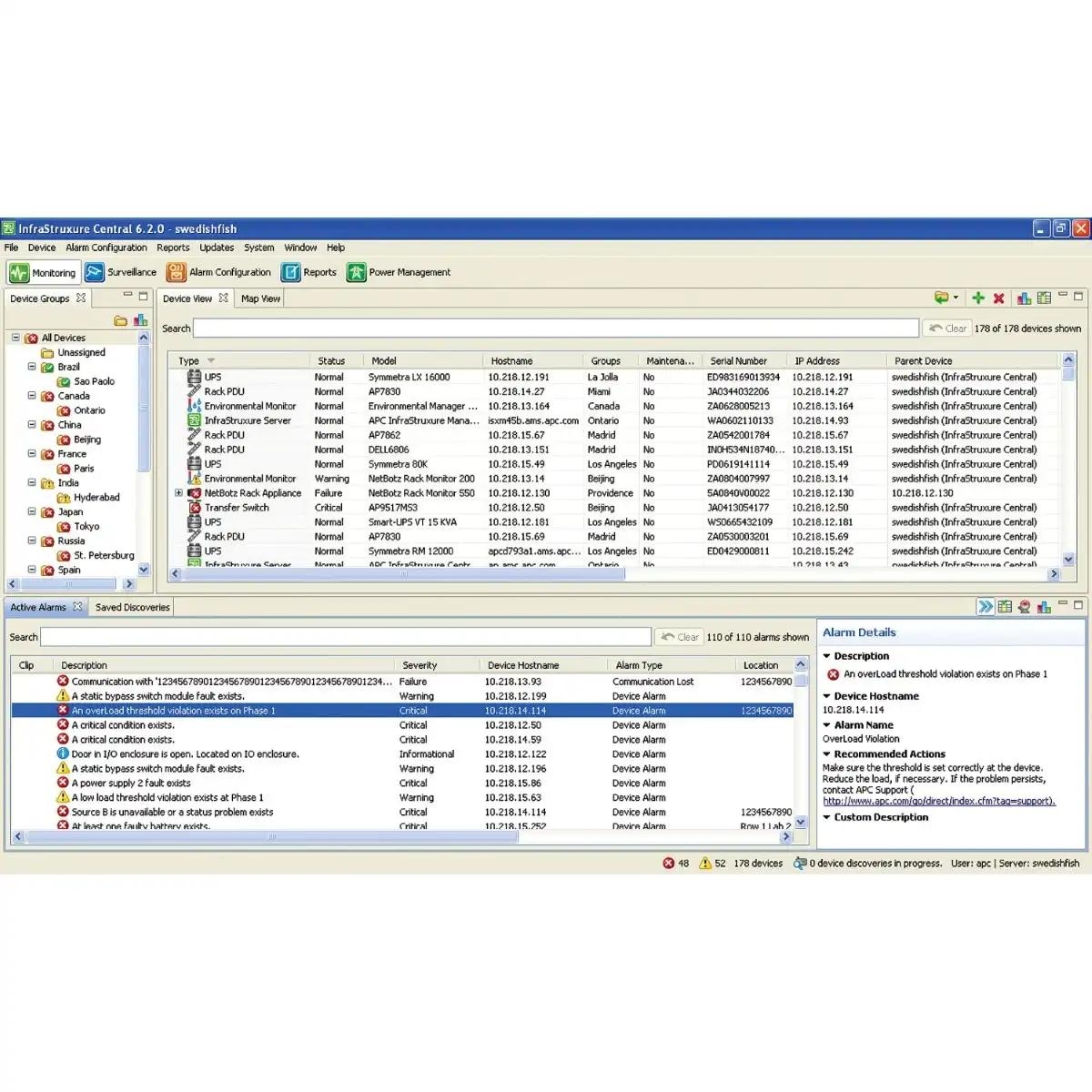 Appliance, EcoStruxure IT Data Center Expert, basic, up to 525 devices, up to 15 surveillance cameras, remote monitoring, management