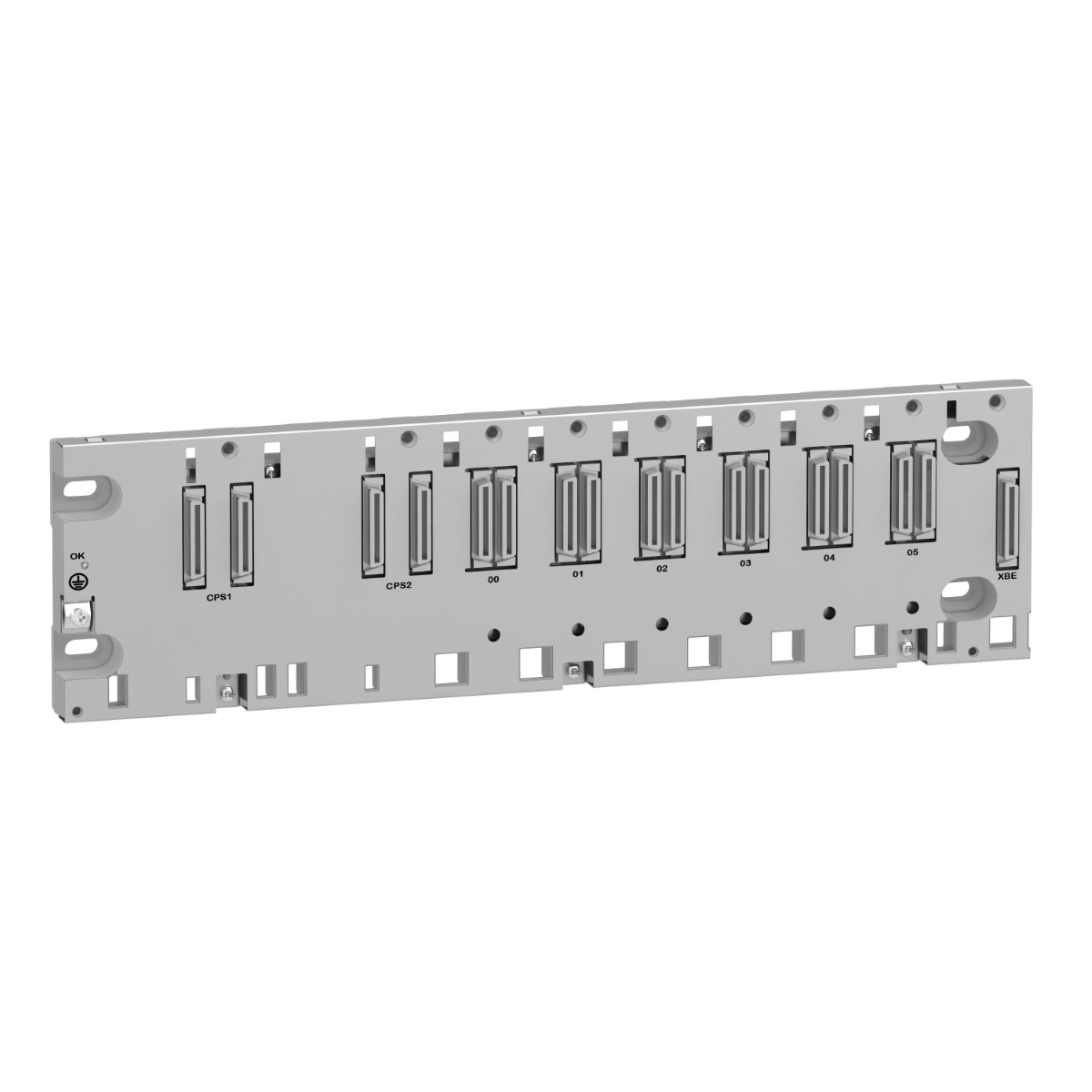 backplane rack, Modicon X80, 6 slots, redundant Ethernet backplane