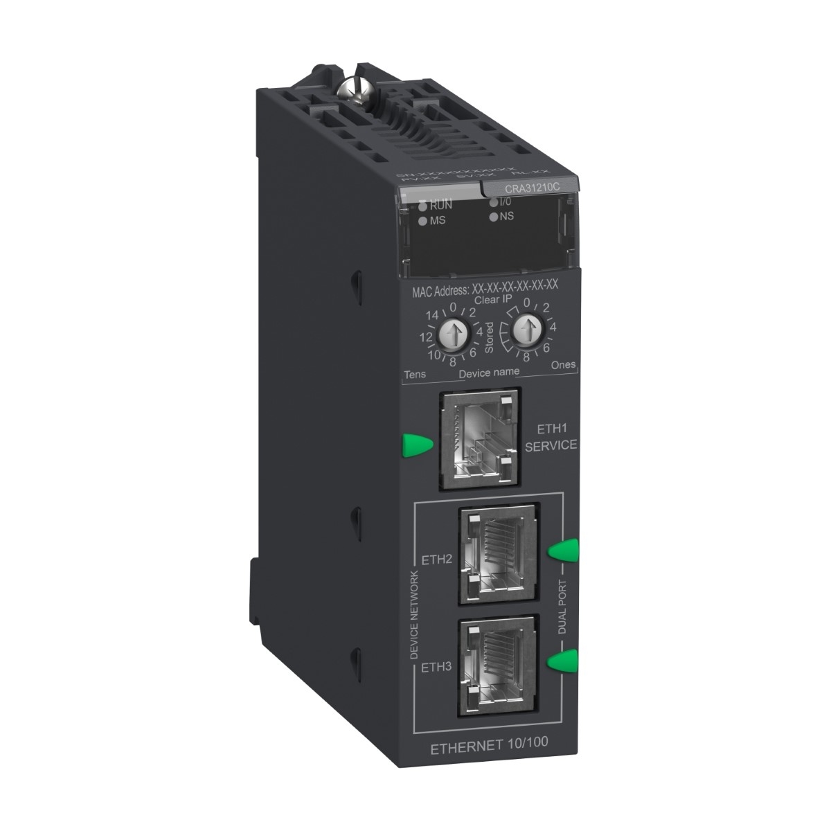 remote IO drop E/IP, Modicon X80, performance, service port, advanced features, coated