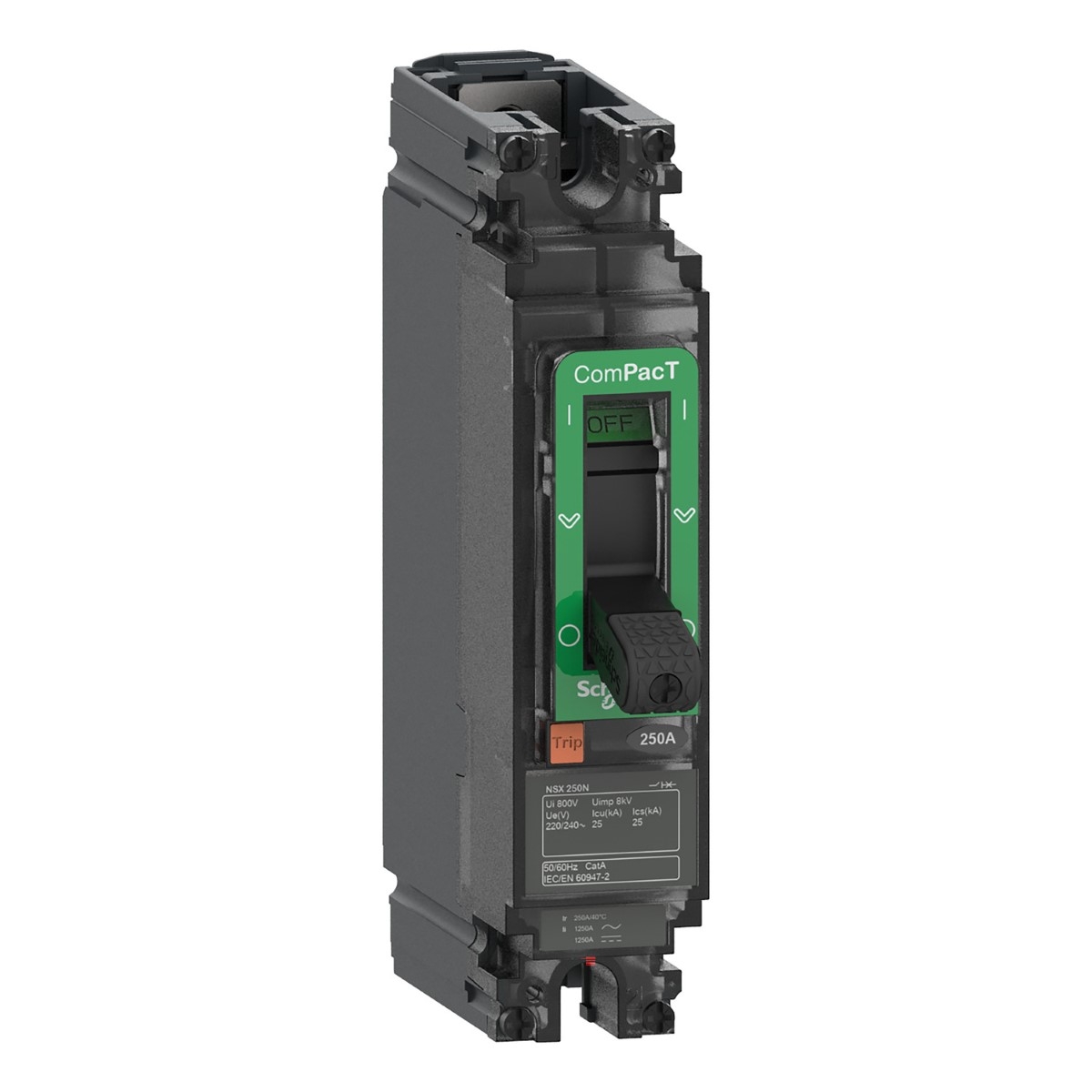 Circuit breaker, ComPacT NSX100F AC/DC, 18kA/240VAC, 1 pole, TMD trip unit 20A