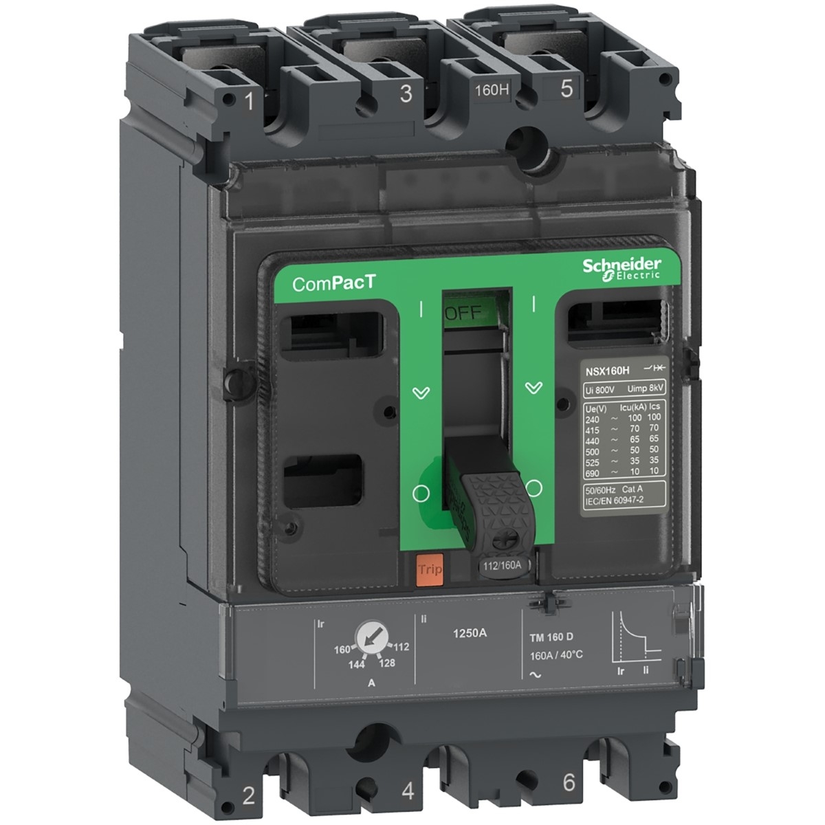 Circuit breaker, ComPacT NSX100F, 36kA/415VAC, 3 poles, TMD trip unit 16A