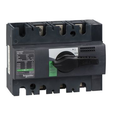 switch disconnector, Compact INS125 , 125 A, standard version with black rotary handle, 3 poles