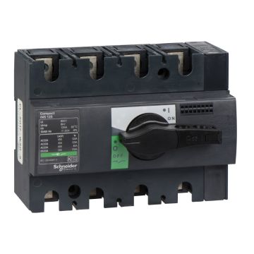 switch disconnector, Compact INS125 , 125 A, standard version with black rotary handle, 4 poles