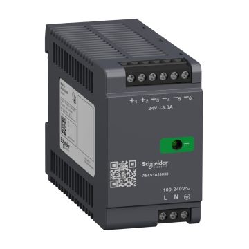 Regulated Power Supply, 100...240V AC, 24V, 3.8A, single phase, Optimized