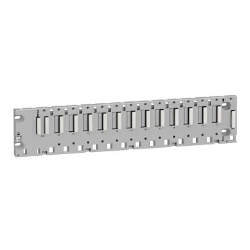 rack, Modicon M340 automation platform, 12 slots, panel, plate or DIN rail mounting