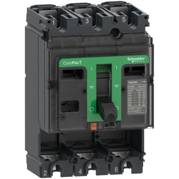 Circuit breaker basic frame, ComPacT NSX100B, 25kA/415VAC, 3 poles, 100A frame rating, without trip unit