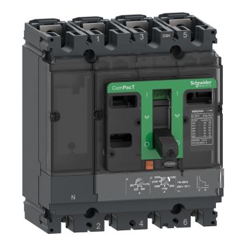 Circuit breaker, ComPacT NSX100B, 25kA/415VAC, 4 poles 4D (neutral fully protected), TMD trip unit 16A, 50 degrees C