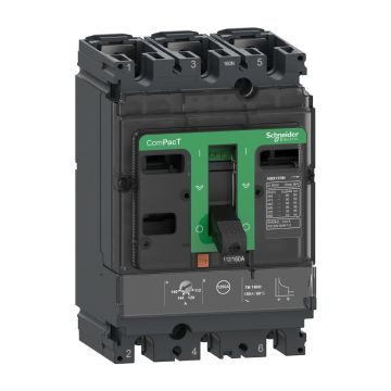 Circuit breaker, ComPacT NSX100N, 50kA/415VAC, 3 poles, TMD trip unit 16A, 50 degrees C