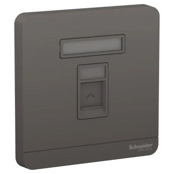 1G Tel Socket, Shuttered Wallplate, DG