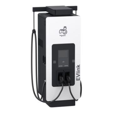 Fast charging station, EVlink Pro DC, 120kW, CCS2 + CCS2 connectors, 3.6m cable with cable management