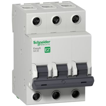 Miniature circuit breaker (MCB), Easy9, 3P, 6A, C curve, 6000A (IEC/EN 60898-1)