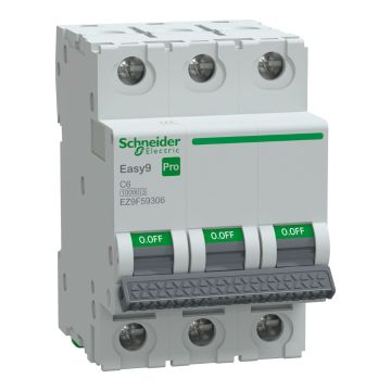 Miniature Circuit Breaker(MCB), Easy9 Pro, 3P, 6A, C curve, 10000A(IEC/EN 60898-1), 10kA(IEC/EN 60947-2)