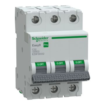 Miniature Circuit Breaker(MCB), Easy9 Pro, 3P, 32A, C curve, 10000A(IEC/EN 60898-1), 10kA(IEC/EN 60947-2)