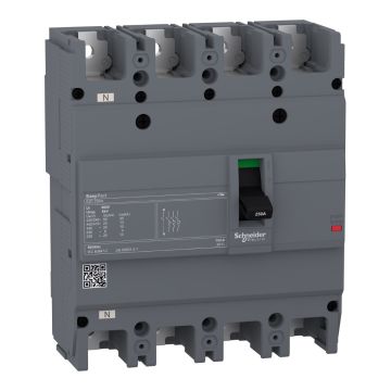 circuit breaker, EasyPact EZC250N, TMD, 160A, 4 poles 3d