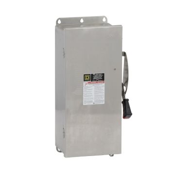 Safety switch, heavy duty, non fusible, 100A, 3 wire, 3 pole, 100hp, 600VAC/DC, NEMA 4, 4X, 5, 304 stainless steel