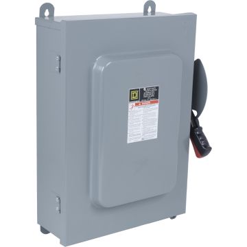 Safety switch, heavy duty, non fusible, 60A, 6 pole, 60hp, 600VAC/DC, NEMA 12