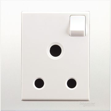 Switched Socket, Vivace, 15A, 250V, 1 gang, white