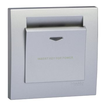 Hotel Key Card, Vivace, 16A, 240V, aluminium silver