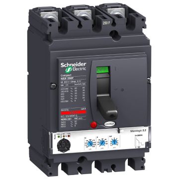 Circuit breaker, ComPact NSX250F, 36kA/415VAC, MicroLogic 2.2M trip unit 220A, 3 poles 3d