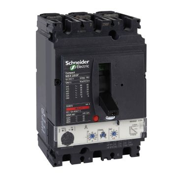 Circuit breaker, ComPact NSX250N, 50kA/415VAC, MicroLogic 2.2M trip unit 220A, 3 poles 3d