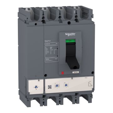 circuit breaker, EasyPact CVS400N, 50kA at 415VAC, 400A, ETS 2.3 electronic trip unit, 4P4d