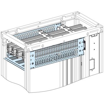 Partition Plate, PrismaSeT P, form 2, 4M, front and rear horizontal partition, for enclosures W400, D600