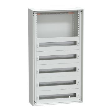 Enclosure, PrismaSeT G, for modular devices, wall mounted, W600mm, H1080mm (5R + incomer), IP30, with front plates, Pack 250