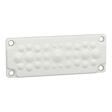 Gland plate, PrismaSeT G, membrane type, 29 entries with dia 5 to 26mm, Insulated, IP55, white, RAL 9003