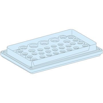 Gland plate, PrismaSeT G, knockouts type, 39 inlet with dia 7 to 26MM, Insulated, direct mounting, IP55, white, RAL 9003