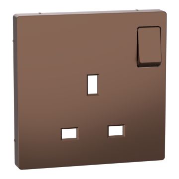 Central Plate for BS switched socket, Merten System D, mocca metallic