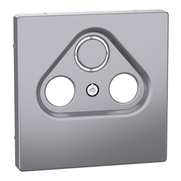 Cover plate, Merten System M, for TV/SAT socket, 2/3 holes, stainless steel