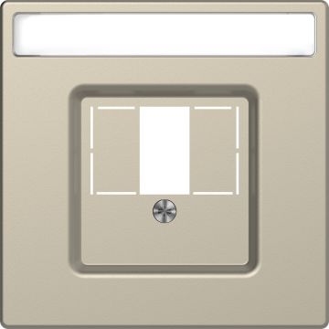 Central plate, Merten System M, with square opening and label field, sahara