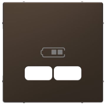 Cover plate, Merten System M, for 2 USB charger, mocca