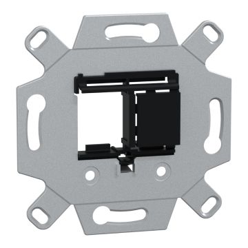 Adapter plate, Merten, multimedia keystone, 2 gang, black