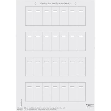 Labelling sheets f. multi-function pbutton w. IR receiver, polar white, System M