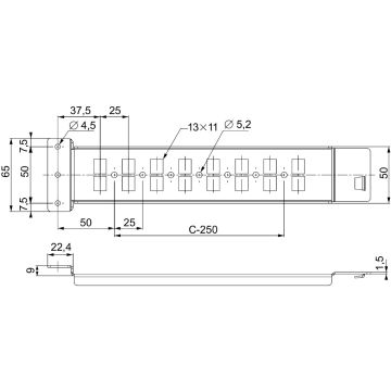 Reinforced plate supports for modular chassis-coupling set - 600 mm