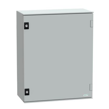 Wall mounted polyester enclosure, Thalassa PLM, plain door, 530x430x200mm, IP66, IK10, RAL 7035