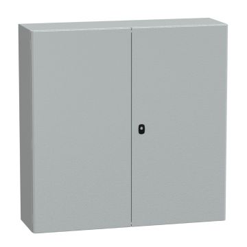 Wall mounted steel enclosure, Spacial S3D, double plain door, without mounting plate, 1000x1000x300mm, IP55, IK10