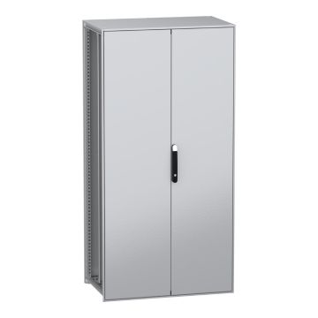 Floor standing modular electrical enclosure, PanelSeT SFN, decarbonized steel, plate, 2000x1000x600mm, 2 doors, IP55